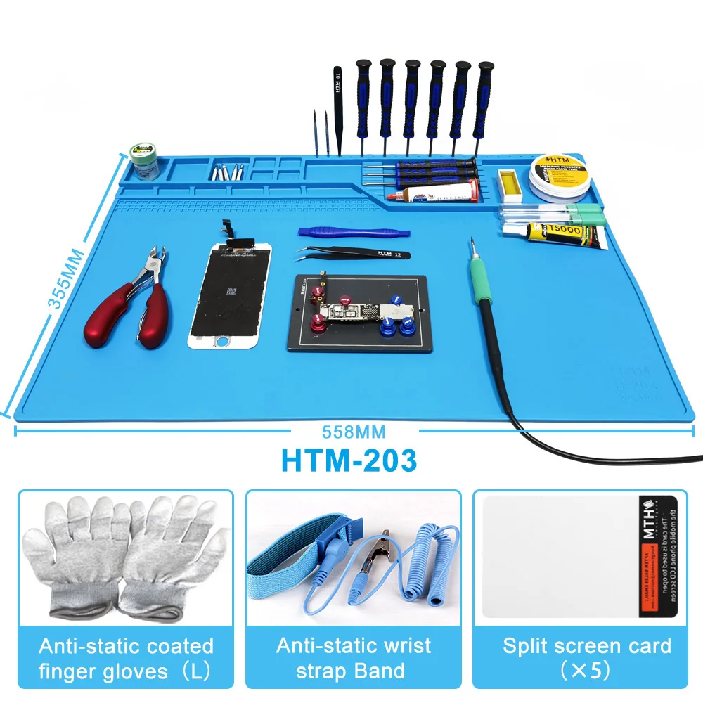 Repair Pad With Magnetic Heat-Resistant Soldering Station Silicon Soldering Mat Work Pad Desk BGA Platform Welding Pad Big Size