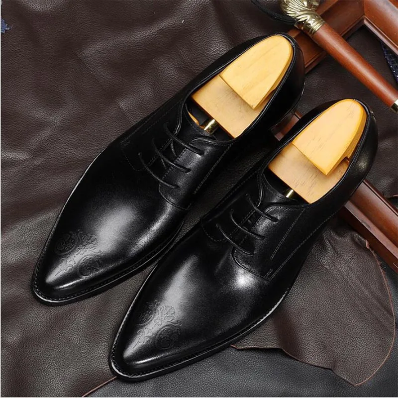 2021 Sipriks Mens Wedding Shoes Pointed Derby Dress Shoe British Italian Handamde Business Career Gents Suit Social Leisure Flat