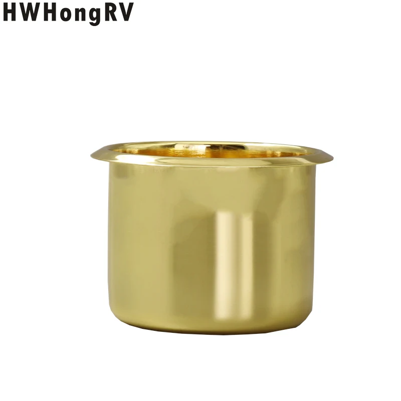 

Gold Plated Cup Holder For Bottle On The Table Yacht Cup Holder Camper Office Desk Wagon And Caravan Drink Holder