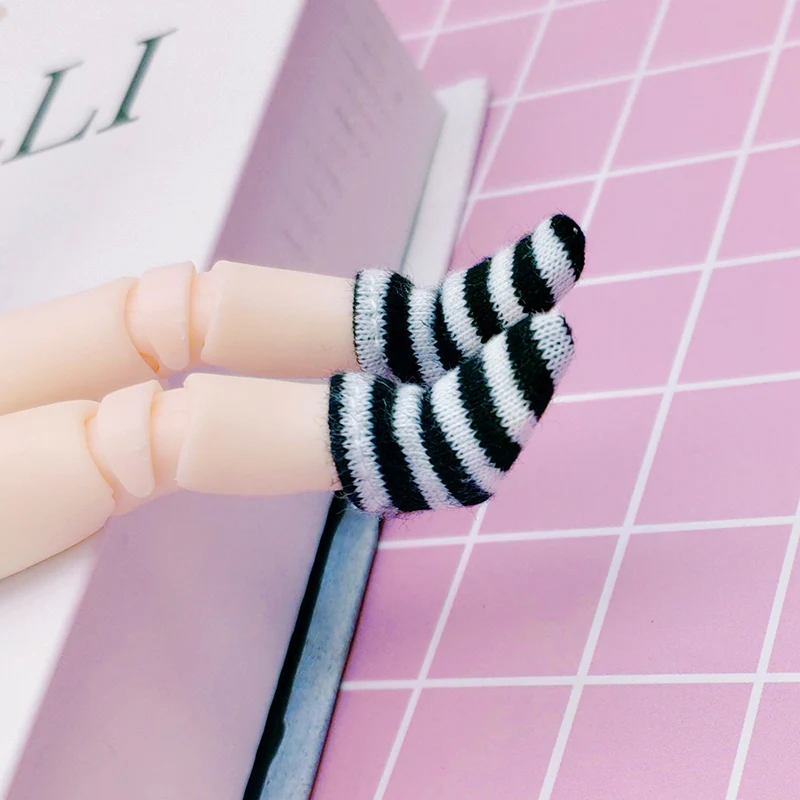 Candy Color Stripe Sock ob11 Short Socks for YMY,ddf,gsc,molly,1/12 BJD Doll obitsu 11 clothes socks bjd doll accessories toys