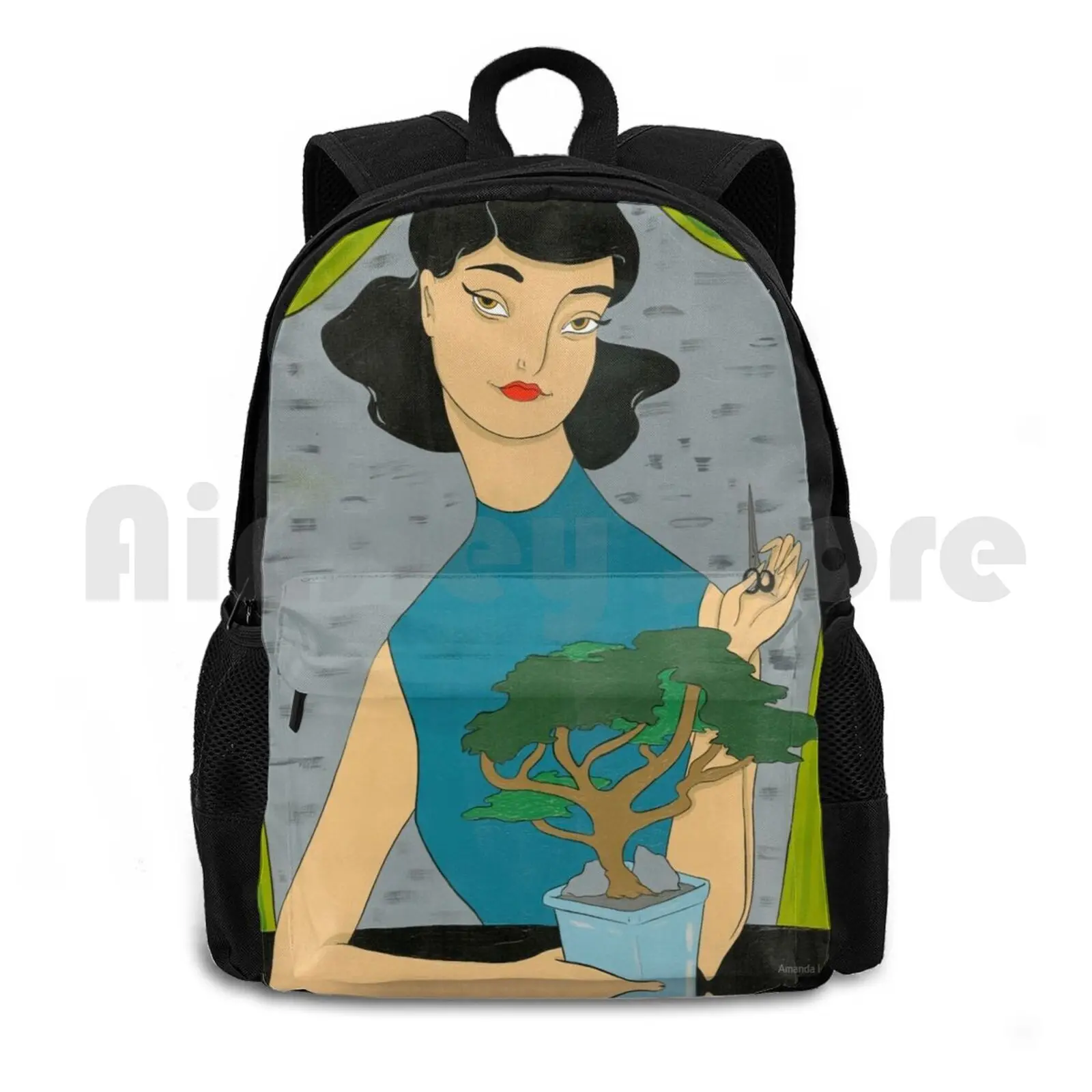 

Girl With Bonsai Outdoor Hiking Backpack Riding Climbing Sports Bag Bonsai Bonsai Tree Amanda Laurel Atkins Amanda Atkins Tree