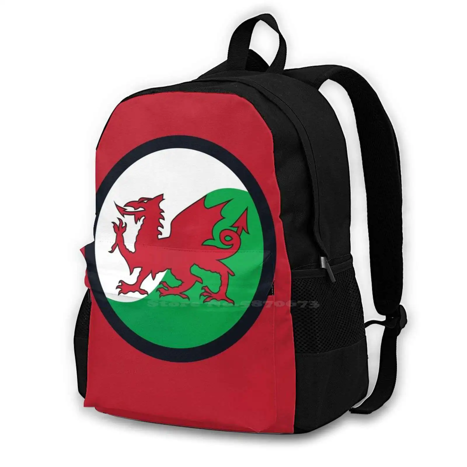 Wales School Bag Big Capacity Backpack Laptop 15 Inch Wales Soccer Football Cup Europe Sport Team