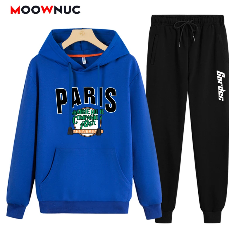 Spring Sportswear New Hoodie + Pants Men's Casual Sets 2022 Autumn Jogger Male Fashion Tracksuits Sweatshirt Hombre Fit MOOWNUC