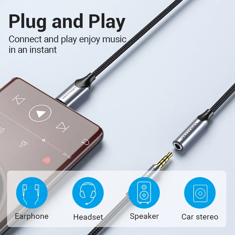 Vention USB typ C do 3.5mm słuchawki Jack Adapter USB C do Aux słuchawki 3.5 kabel Audio układ DAC do ipada Pro Samsung Note10