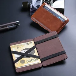 New Slim Men's Magic Wallet Thin Money Clip Simple Design Credit Card Slots Cash holder Brand Man Bifold Small Purse For Male