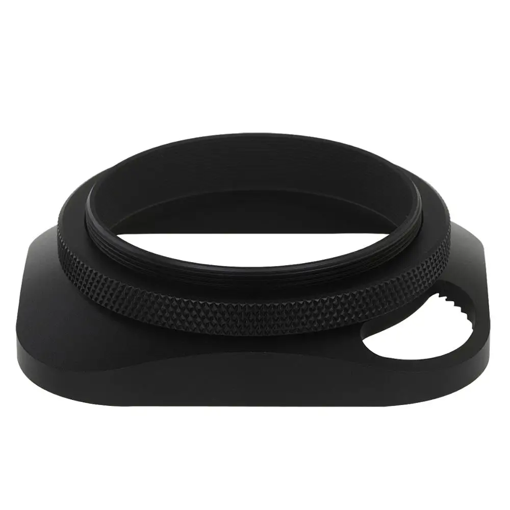 Haoge 49mm Metal Screw-in Lens Hood Hollow Out Designed+Cap for Leica Rangefinder Camera with 49mm E49 Filter Thread Lens Black