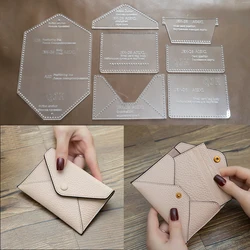 1Set FAI DA TE di Carta Kraft Template Nuovo Elegante Semplicità di Affari Supporto di Carta Artigianale In Pelle Modello FAI DA TE Stencil Modello di Cucitura 12*8