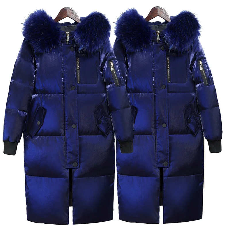 New Listing Winter Women Large Size Down Jacket Female Long Hooded Big Fur Collar Down Jacket Coat Womens Thick Warm Outerwear