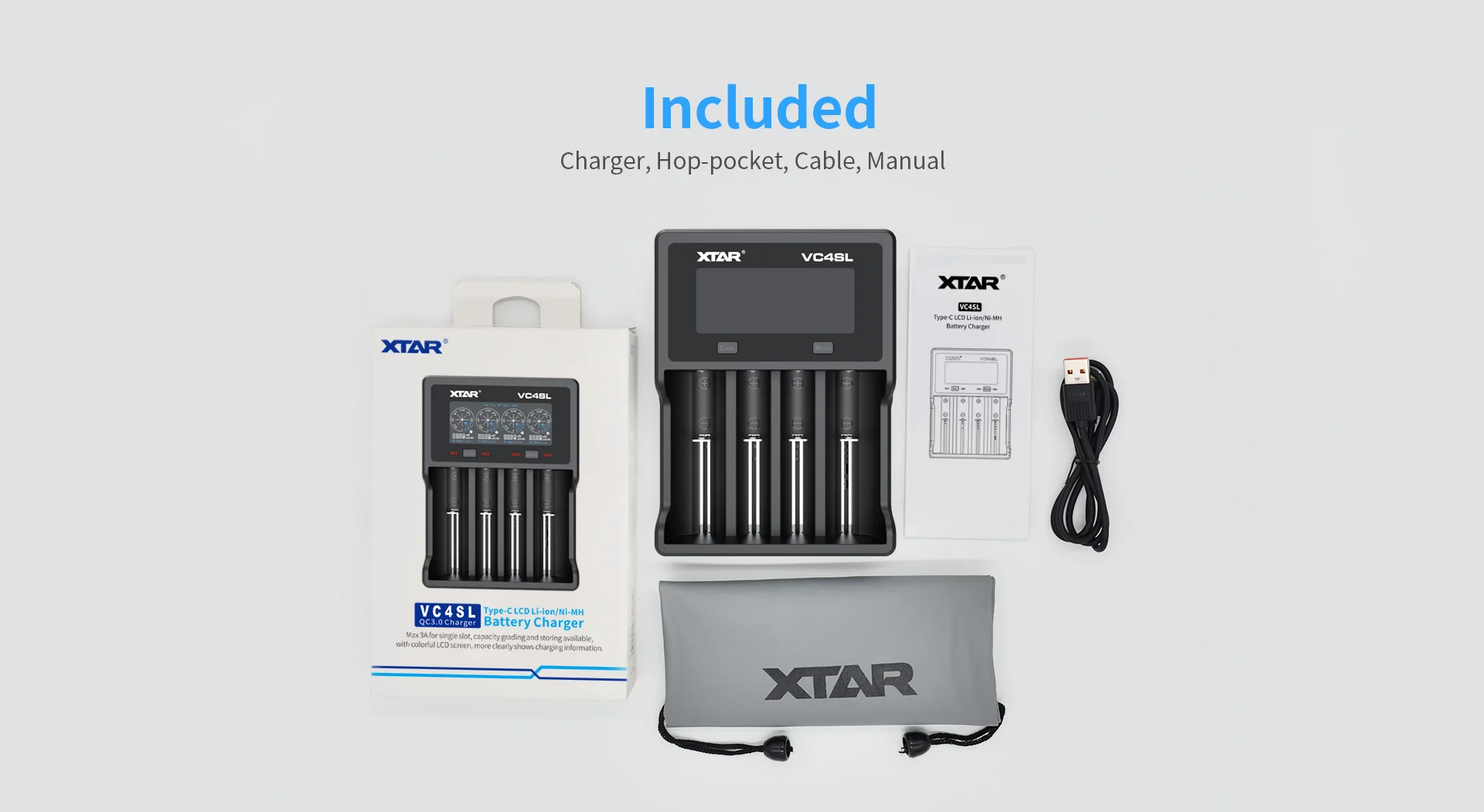 New VC4SL upgraded and extended smart charger, C-type USB input, support QC3.0 charging