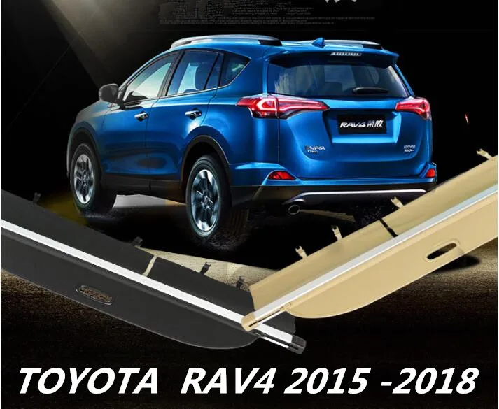 

Car Rear Trunk Security Shield Cargo Cover For TOYOTA RAV4 2015 2016 2017 2018 BY EMS