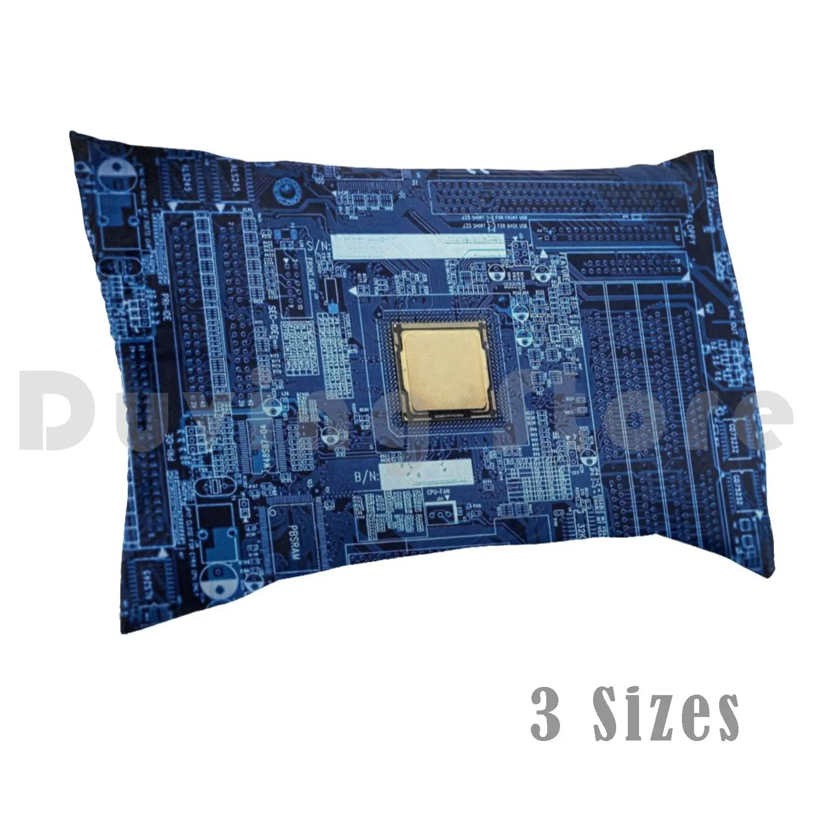 Motherboard Cpu Pillow Case DIY 50*70 Trending Popular Cpu Motherboard Computer Blue Processor Pc Chip