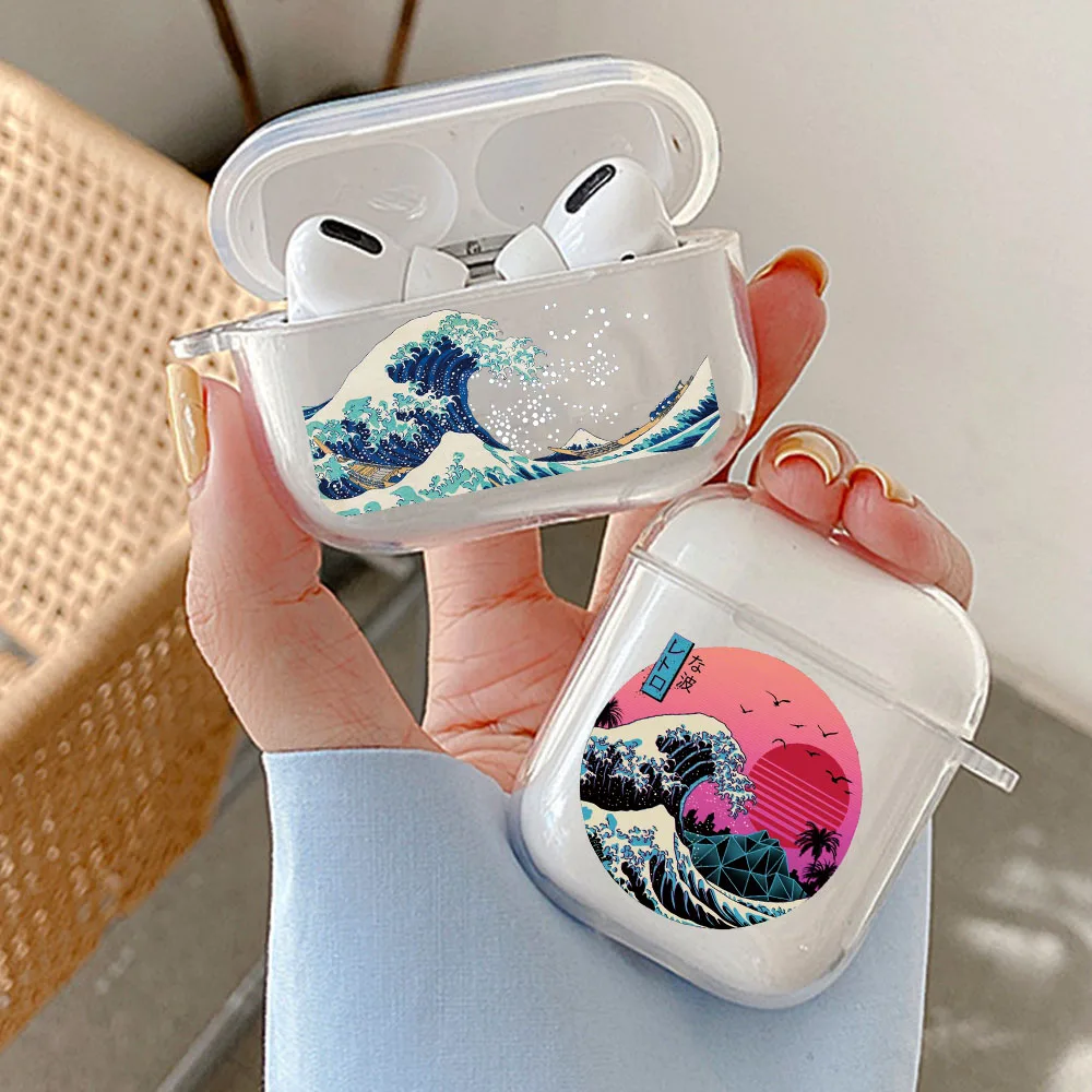 Big Wave Hills Case For Airpods 2/1/3 Cover Earphone Soft TPU Fundas Airpods Pro 3 Case Air Pods Cases Earpods Apple Airpod Box