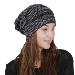 Nuovo cappello da donna caldo autunno inverno berretto caldo colore misto cappello lavorato a maglia caldo per donna