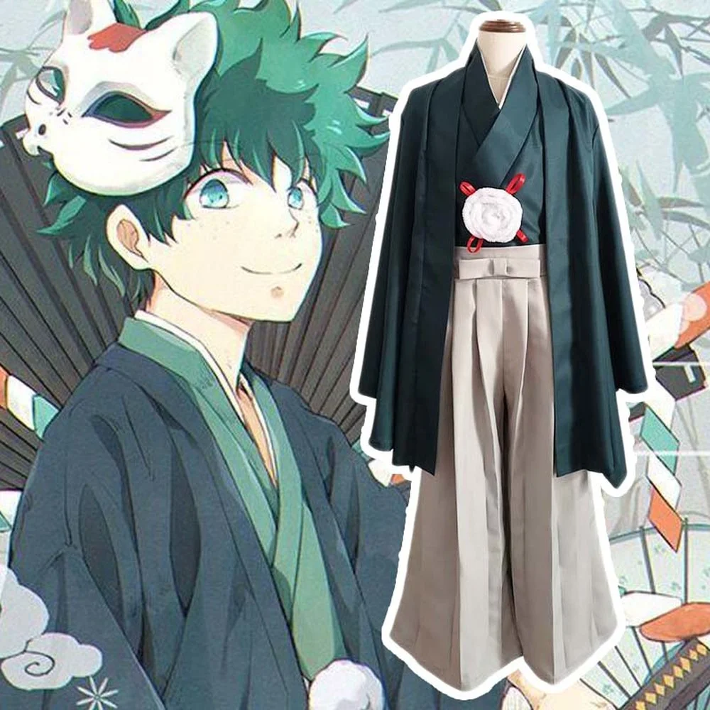 My Hero Academia Midoriya Izuku cosplay costume Kimono Cosplay Costume for Halloween Christmas Party Masquerade Anime Shows