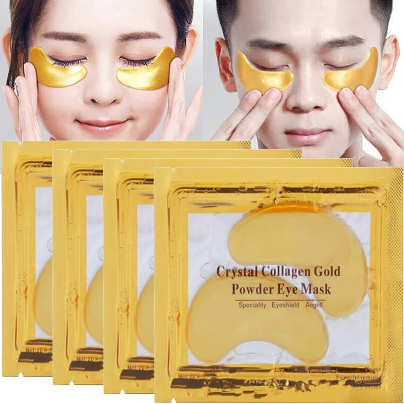 

10PC/5Pairs Crystal Collagen Eyes Mask Reduce Dark Circles Anti-Puffiness Eye Patch Moisturizing Skin Care Gold Eyes Gel Mask