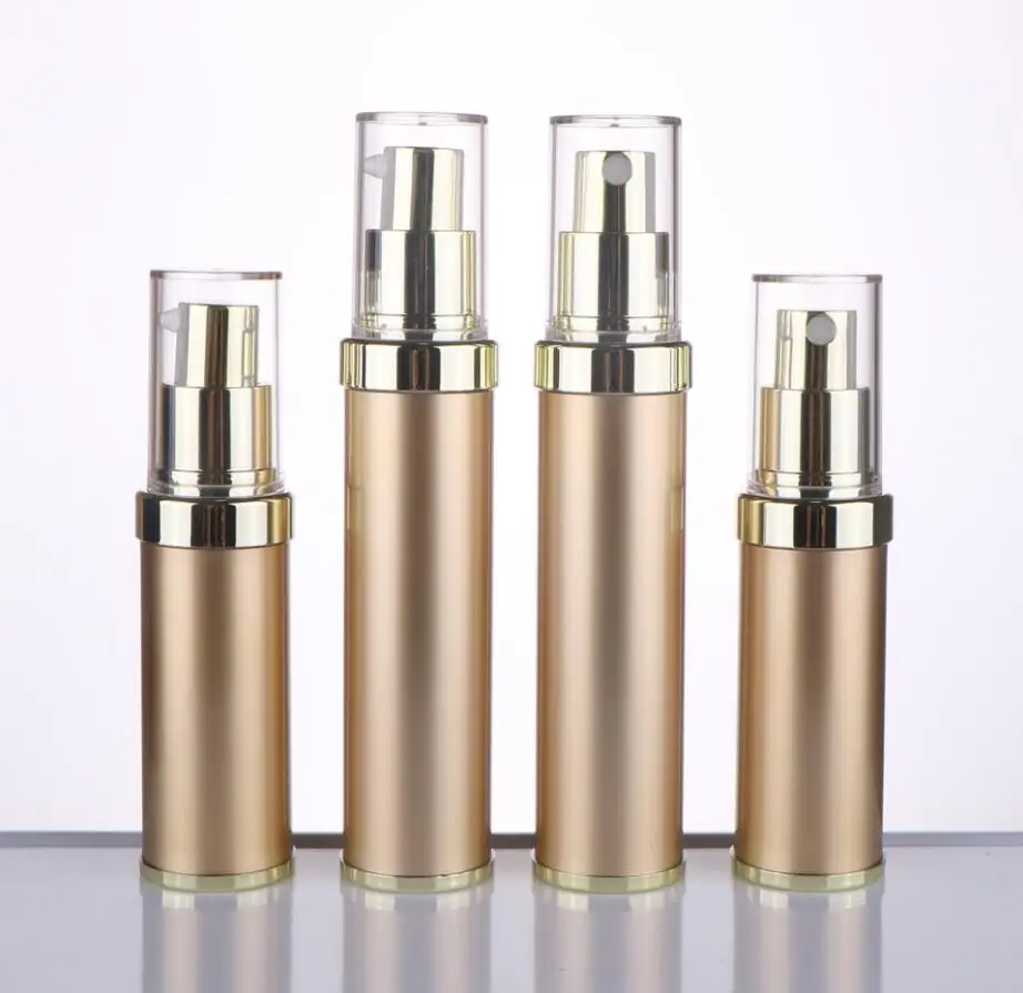 30ML ゴールドエアレスプラスチックローションボトルローションエマルジョンセラムエッセンスファンデーションモイスチャートナーヒアルロン酸化粧品包装