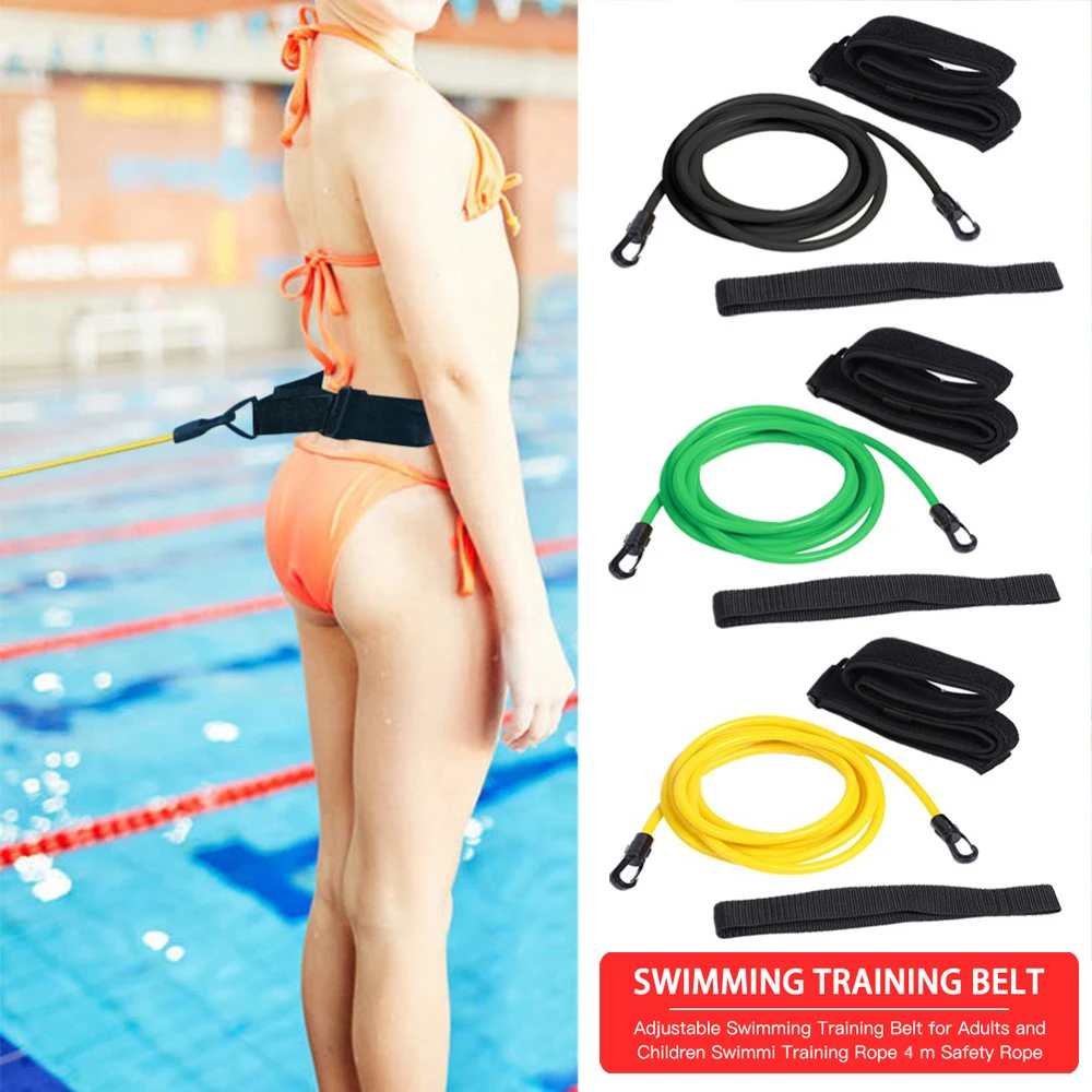 4m Adjustable Swim Training Elastic Belt Swimming Training Rope Swimming resistance strength training equipment