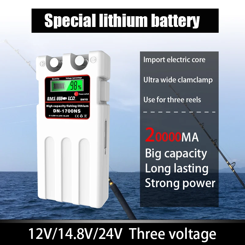 

14.8V 12800mAh High Quality Large Capacity Electric Take-Up Reels Lithium Battery for Boat Light Sea Fishing Power Bag Straps