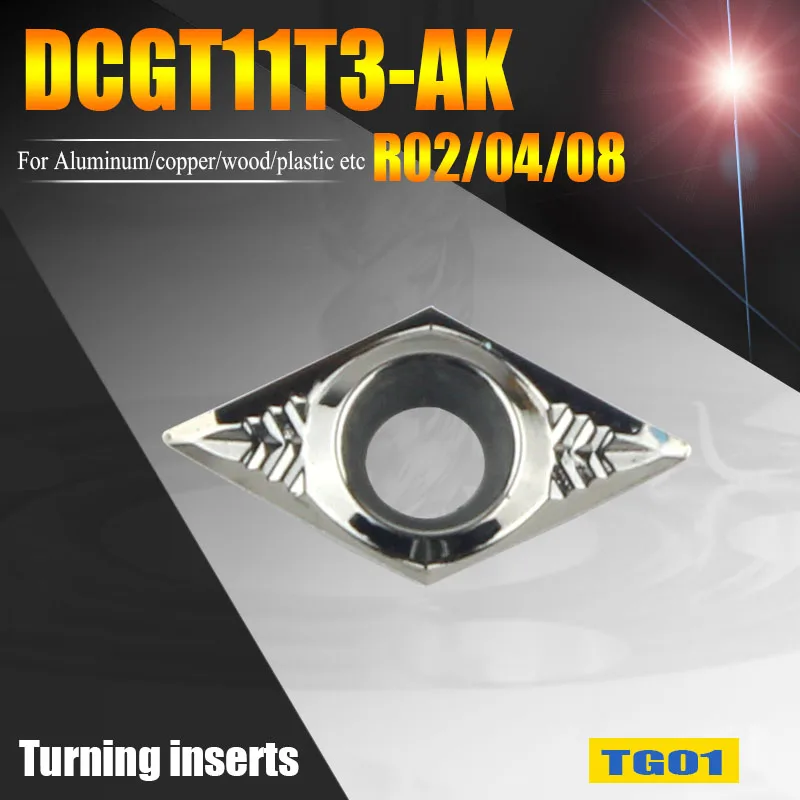 

DCGT11T302-AK DCGT11T308 Turning Tools Carbide Inserts DCGT11T304-AK CNC tools Lathe Cutter for Aluminum Copper Wood Working