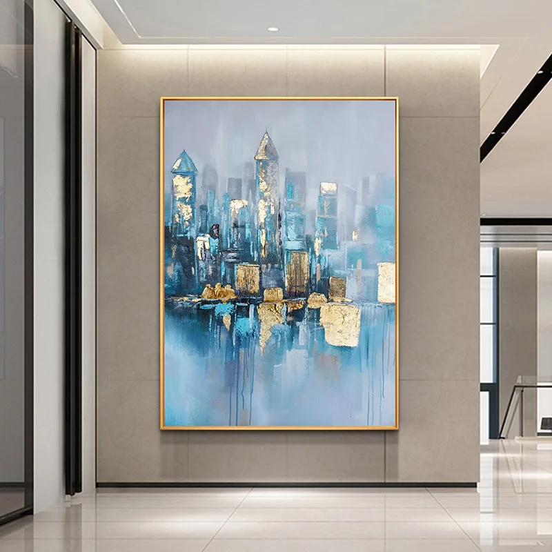 

Modern Abstract Decorative Painting The Living Room Entrance Hallway Mural Light Luxury Minimalist Aisle hand-painted Oil Painti