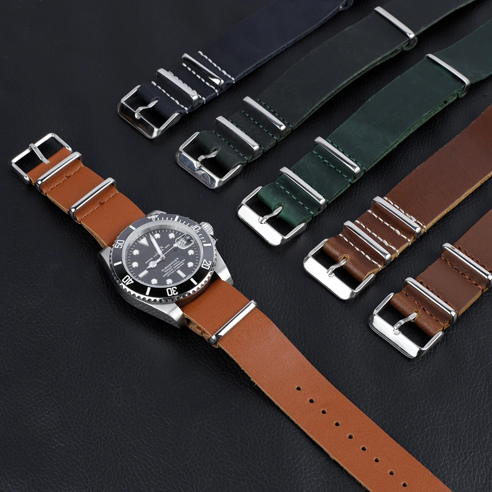 

High Quality Genuine Leather Watch Strap Men Women Watchband18mm 20mm 22mm 24mm Adjustable Replacement for Watch Accessories