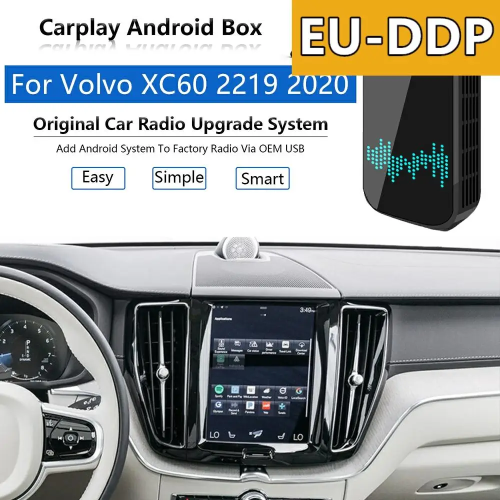 USB Carplay upgrade For For Volvo XC60 2019 2020 Radio Android Apple Wireless Car Multimedia Player Wifi Mirror Link Auto Audio