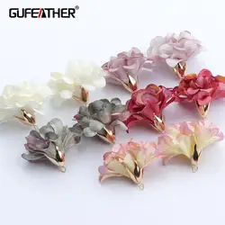 GUFEATHER-DIY Acessórios De Jóias, Pingentes De Forma De Flor, Encantos, Brinco Artesanal, F145, 10Pcs por Lote