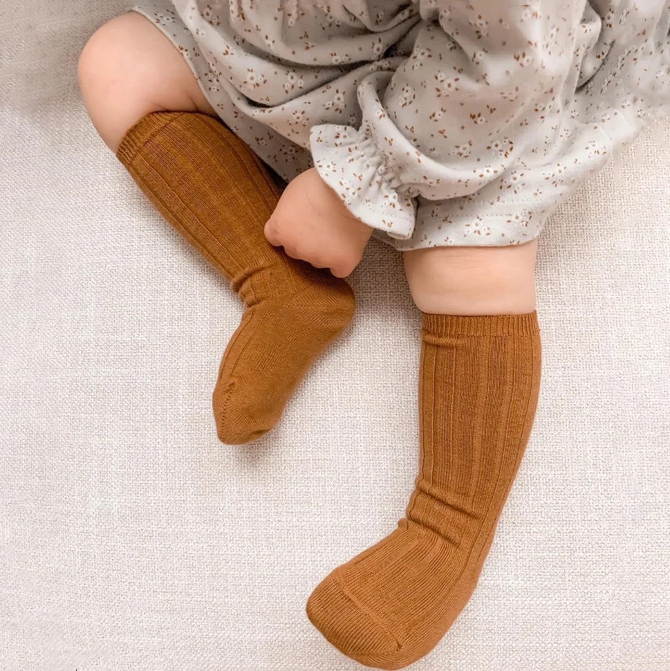 Chaussettes espagnoles pour bébés garçons et filles, longues jusqu\'au genou, en coton, respirantes, rayées, douces, pour enfants, lit deau, uniforme