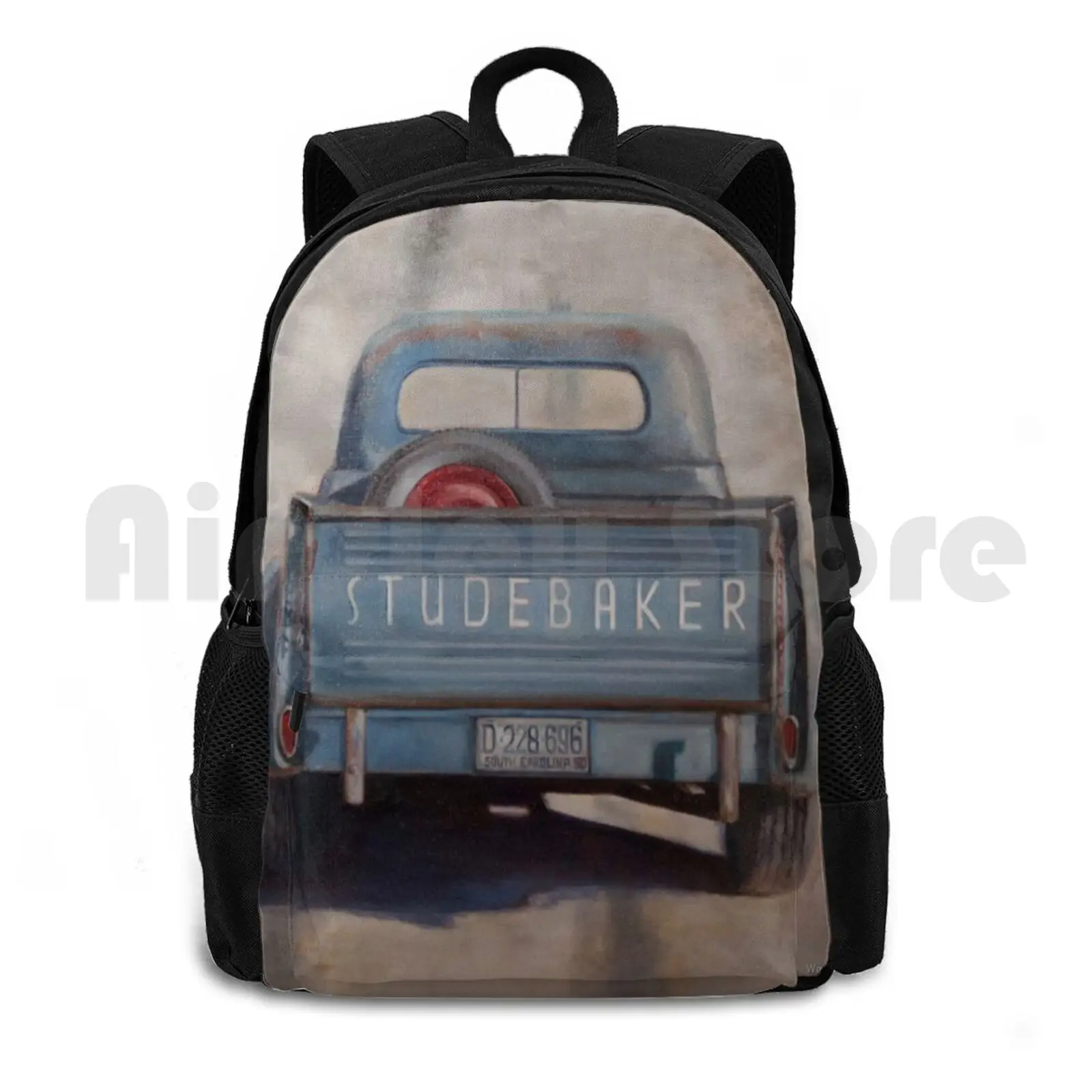 

Studebaker Blue Outdoor Hiking Backpack Waterproof Camping Travel Studebaker Vintage Trucks