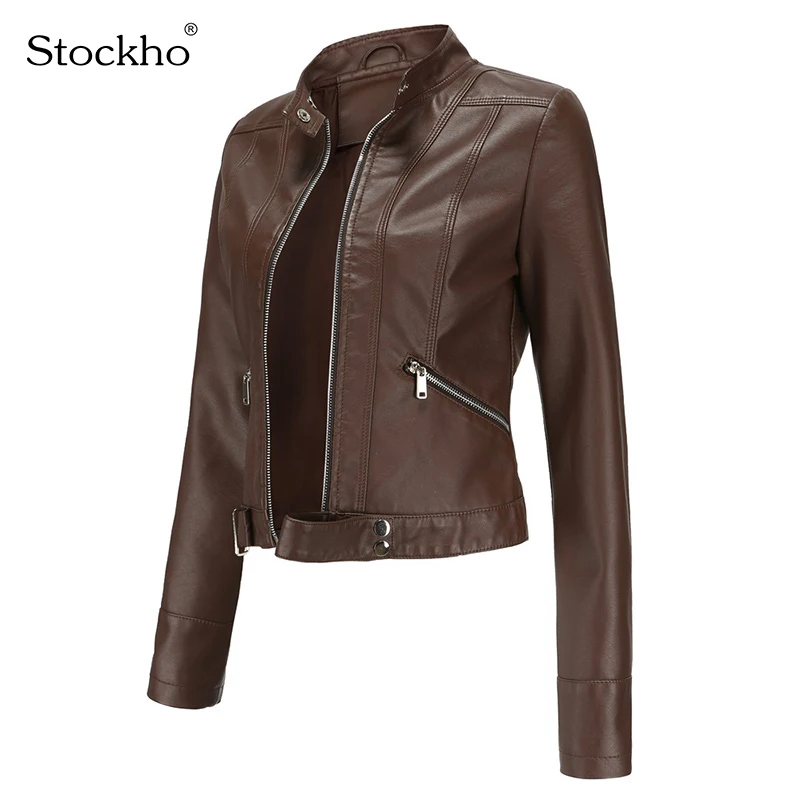 Women's Leather Jacket Spring and Autumn PU Leather Jacket Fashion Short Locomotive Riding Clothes Casual European Size Coat