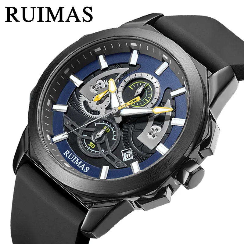 

Top Brand RUIMAS Luxury Watches Men Military Sport Quartz Watch Waterproof Silicone Strap Wristwatch Clock Relogio Masculino 581