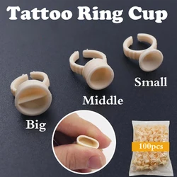Vaso de silicona para pigmento de tatuaje, herramientas de maquillaje para extensión de pestañas permanente, accesorios de micropigmentación, 100 piezas