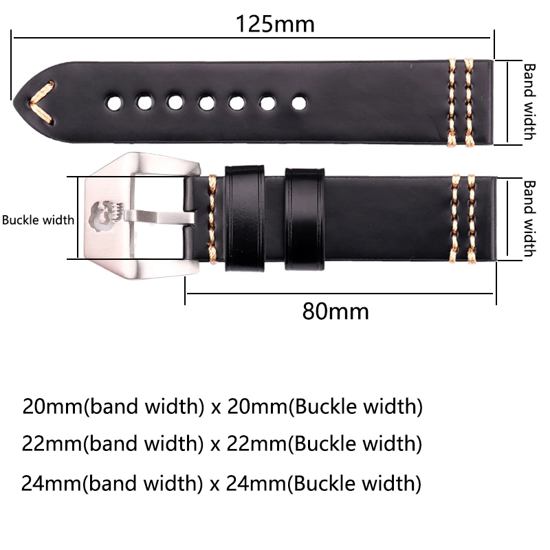 Watchbands With Metal Skull Hollow Buckle 20mm 22mm 24mm Genuine Leather Watch Band Strap 4 Colors Women Men Cowhide Bracelet