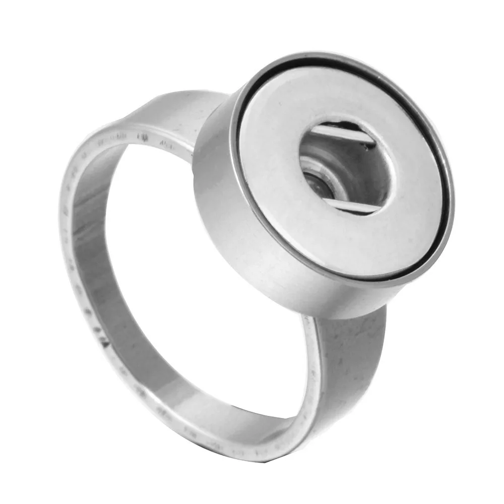 New 12mm Snap Button Ring Jewelry Rhinestone Mini 12mm Snap Ring for Women Men Button Rings