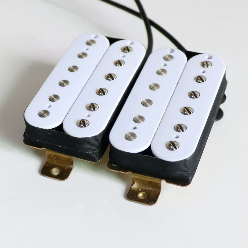 Donlis-pastilla de guitarra Humbucking Alnico 5 de alto rendimiento, cera en maceta con 4 cables divisores de conductores, Color blanco