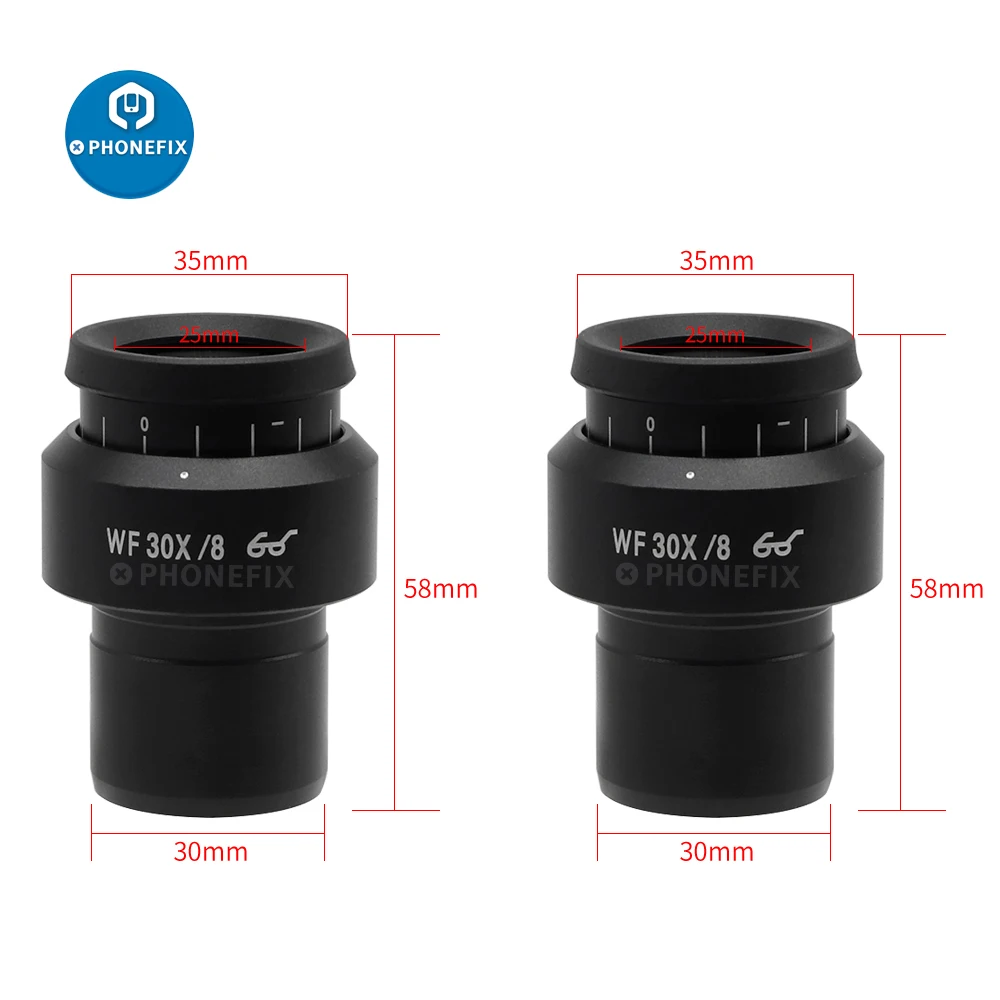 1/2 pz WF30X/8 Super Wide-Field oculare High Eye Point microscopio oculare piano diottria regolabile per microscopio Stereo