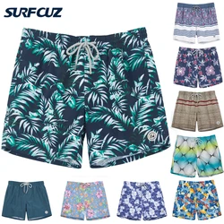 SURFCUZ-Troncos de Banho Secagem Rápida Masculina, Shorts de Praia, Moda Praia com Bolsos, Forro de Malha, Verão