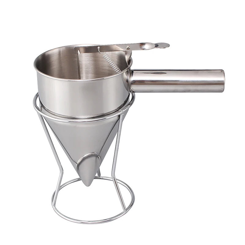 Octopus ขนาดเล็กลูกสแตนเลสช่องใส่ชั้นวางกรวย Batter ชุดเครื่องมือ Liquid Separation ปลาแนวตั้งลูกมือถือ