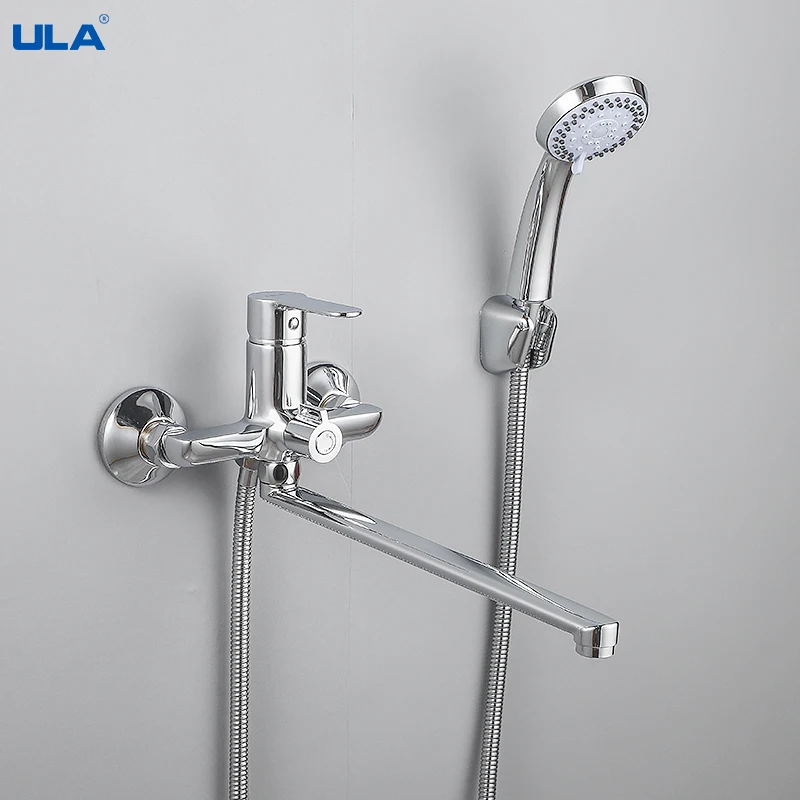 ULA Brass Bathtub Shower Mixer Valve Space Saving Bathtub Mixer Taps Hot Cold Bathroom Shower Faucet Bath Spout Shower System