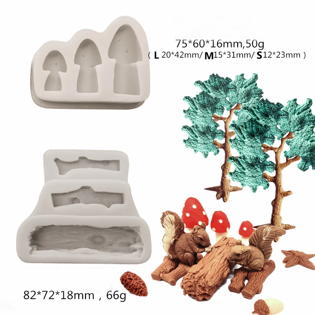 Luyou Squirrel, Tree, Mushroom Silicone Cake Mold Fondant Molds Cake Decorating Tools Resin Mold Baking Accessories