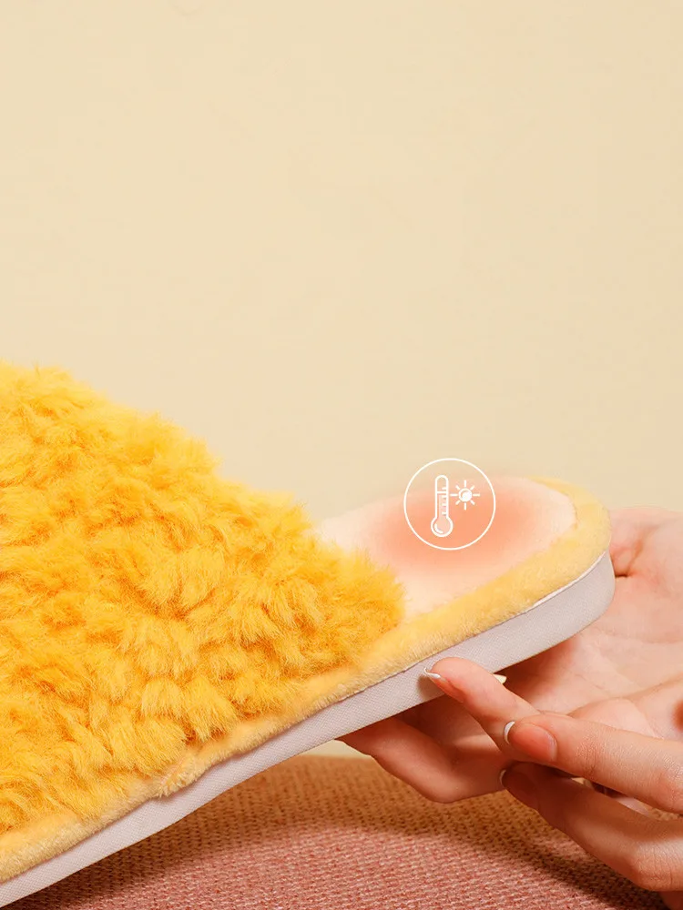 Plush Slippers Female 2021 Autumn Winter Cute Rabbit Cartoon Slippers Indoor Home Antiskid Couple Cotton Slippers Male Winter