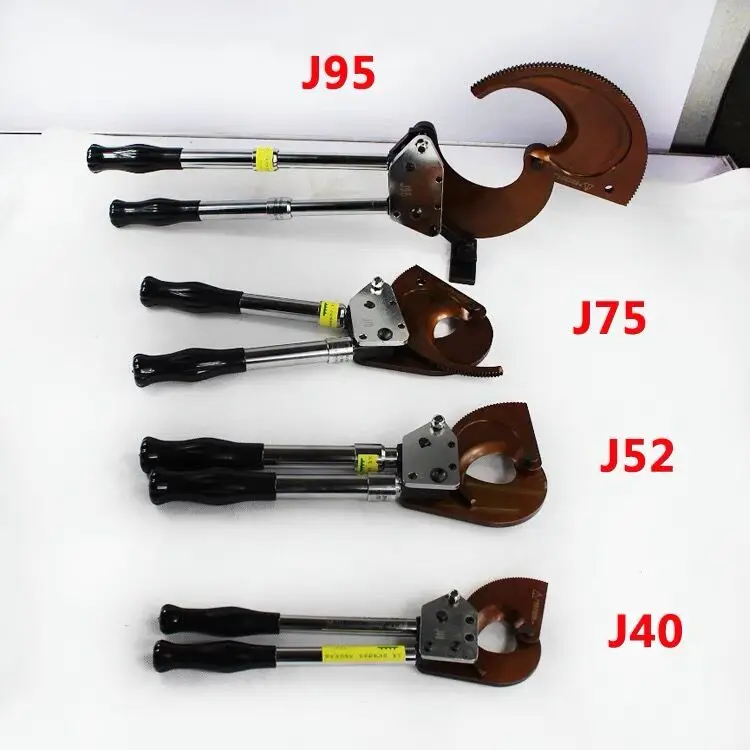 J75 컷 240*3 가닥 내부 구리 및 알루미늄 케이블 래칫 와이어 커터, 케이블 수동 스틸 연선 커터