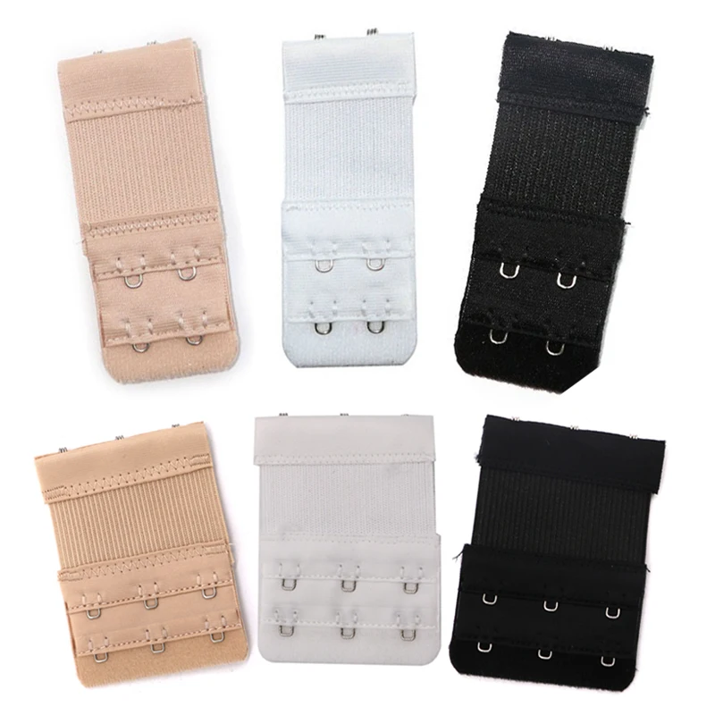 6/8Pcs Soft Nylon Bra Extenders Strap Extension 2 Rows Women Intimates Lengthened Bra Hook Extenders Bra Accessories 2/3 Hooks