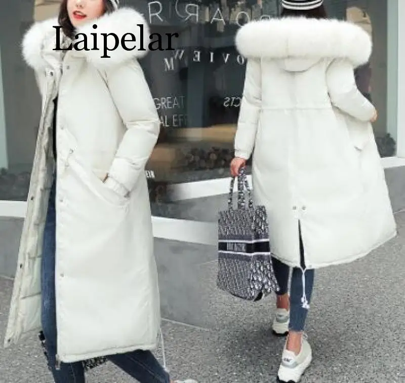 2019 Women Winter Jackets Down Cotton Hooded Coat  Parkas Mujer Coats Long Coat Fashion Female Fur collar Coats 3XL