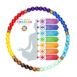 4mm Mini Beads Bracelets Reiki 7 Chakra Healing Balance Bracelet for Women Men Natural Stone Yoga Handmade Bangles femme Jewelry