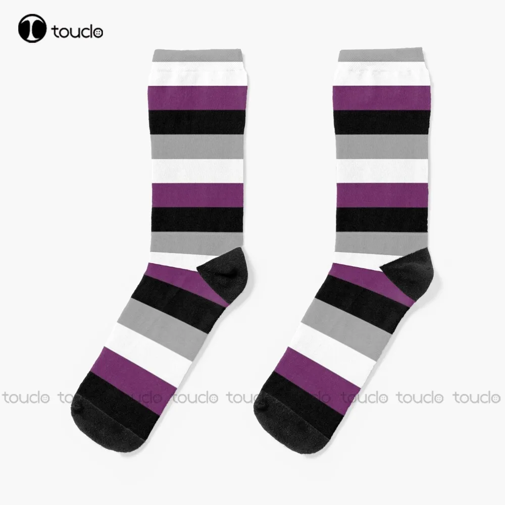 

Asexual Flag Asexuality Aven Ace Sexuality Pride Gay Socks Baseball Socks Men Christmas Fashion New Year Gift 360° Digital Print