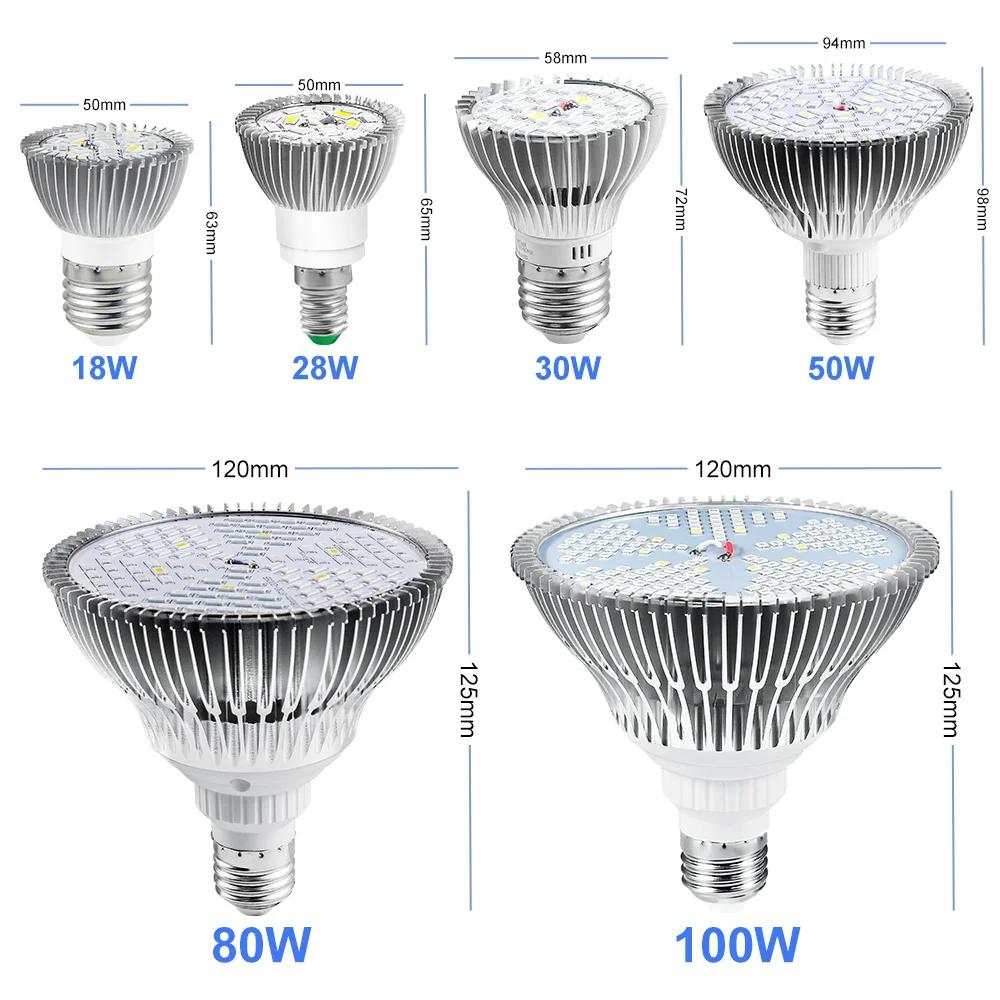 Bombilla LED de espectro completo para cultivo de plantas, fitolamp E27, lámpara UV para plántulas de interior, flores, semillas, luces LED para