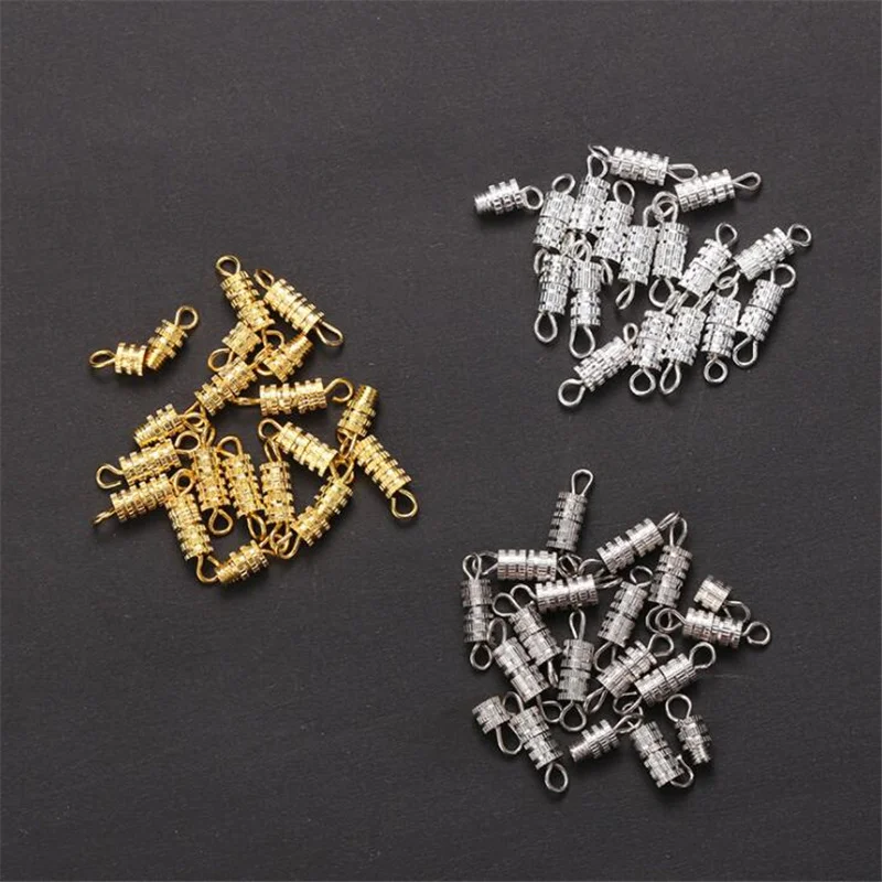 Lot de 10 fermoirs à vis en plastique pour la fabrication de bijoux - Cognac non poli