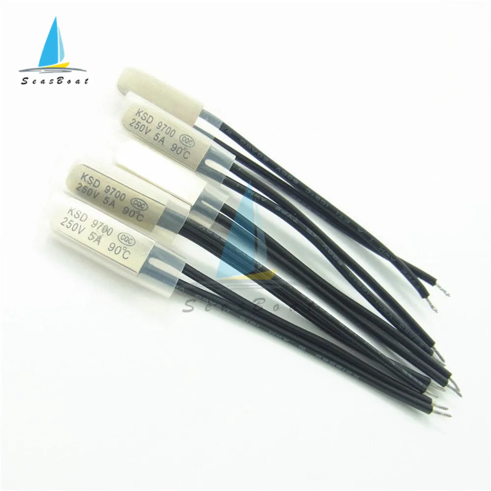 BỘ 5 Bình Giữ Nhiệt 5A 250V KSD9700 40C 45C 50C 55C 60C 65C Lưỡng Kim Đĩa Nhiệt Độ Công Tắc N/O nhiệt Bảo Vệ độ C