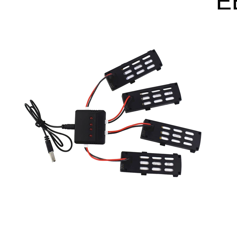 

4pcs * EBOYU 3.7V 800mah Lipo Battery + 1 to 4 Balance Charger for A15 A15H RC Quadcopter Drone Spare Parts